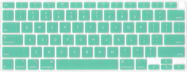 Se7enline Compatible with MacBook Air Keyboard Cover, 13 inch for MacBook Air 2018-2024, Clover/Aqua Green