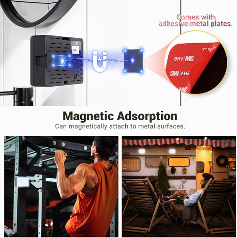 JJC RGB Video Light, 360° Full Color with 24 Effects, 2600mAh Rechargeable LED Camera Light for Photography