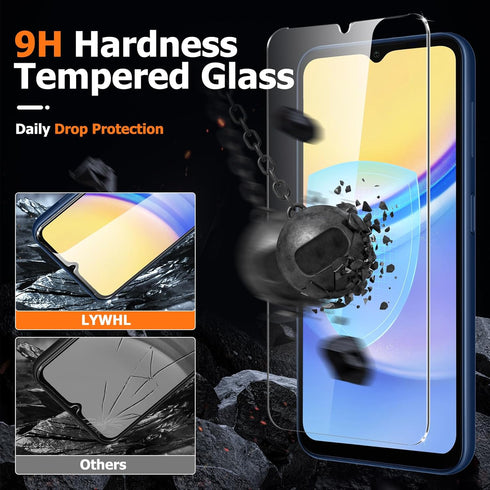 LYWHL (3 Pack) Screen Protector for Samsung Galaxy A15 5G - Tempered Glass Film, 9H Hardness, Bubble Free