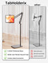 TabHolderix 4.5LB Tablet Floor Stand with Heavy Metal Base,Overhead Bed Phone Stand Angle Height Adjustable Holder
