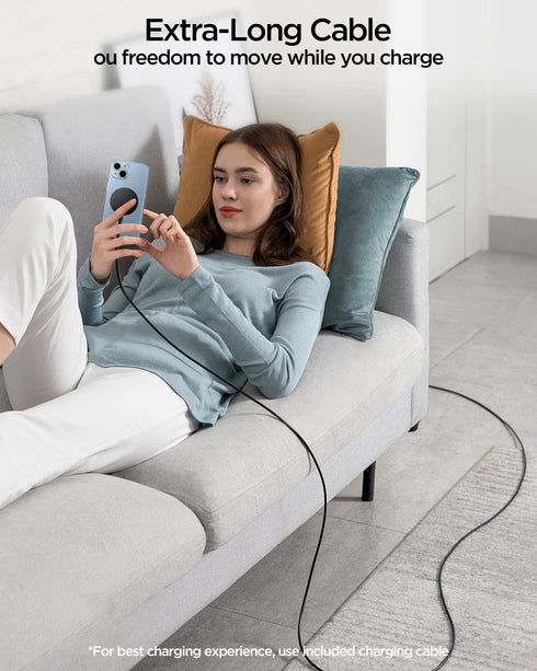 AICase iPhone 14 Magnetic Wireless Charger with Built-in USB-C Cable, Compatible with MagSafe Charger