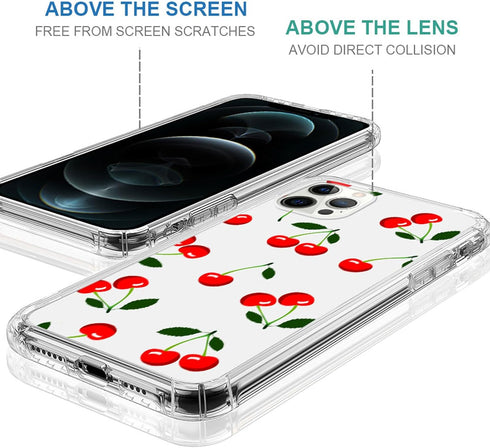 ZHEGAILIAN Case Compatible with iPhone 11 Pro Max, Cherry Pattern Clear Anti-Scratch Shockproof Transparent Soft Cover