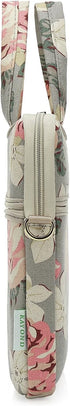 White Rose Pattern Water Resistant Laptop Shoulder Bag for 15-15.6 Inch Laptop, Messenger Case Sleeve