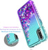 STARSHOP Compatible with Samsung Galaxy A01 Phone Case, Liquid Floating Glitter Quicksand Bling Cover with Tempered