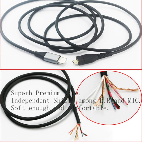 NewFantasia USB C Cable Replacement Audio Cable for SteelSeries Arctis 3, Prime, 5, 7, Pro Gaming Headset (1.3m)