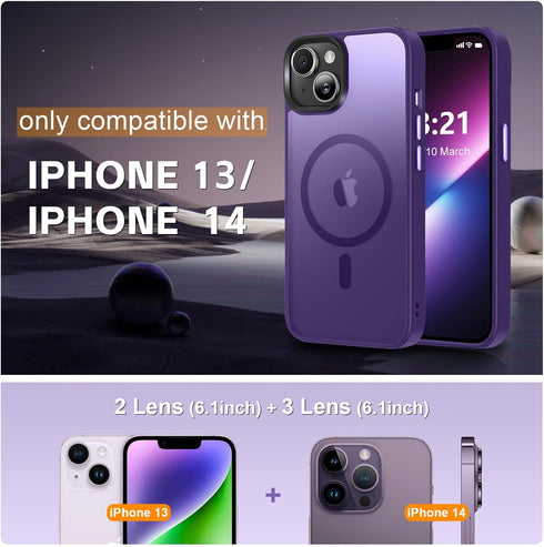 Vlanxie 13 14 13/14 6.1 inch,Deep Magnetic for iPhone Case/iPhone Case, [Compatible with Magsafe & Military-Grade