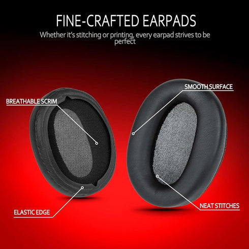Krone Kalpasmos Replacement Earpads for Sony WH-CH720N, Compatible with Sony WHCH720 WHCH720N Headphone, Protein Leather Memory Foam Replacement Ear Cushion, Black