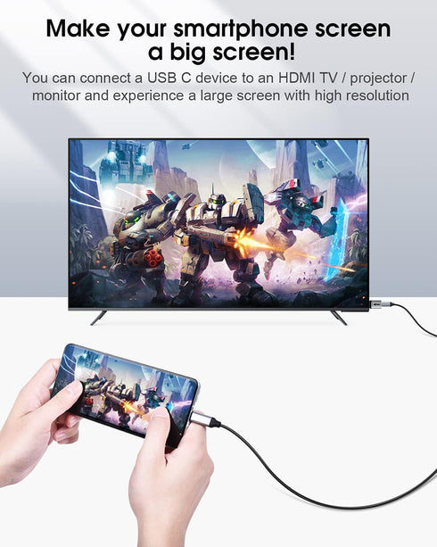 ELUTENG USB C to HDMI Adapter, Type C Female to HDMI Male Converter, 4K@60Hz Support