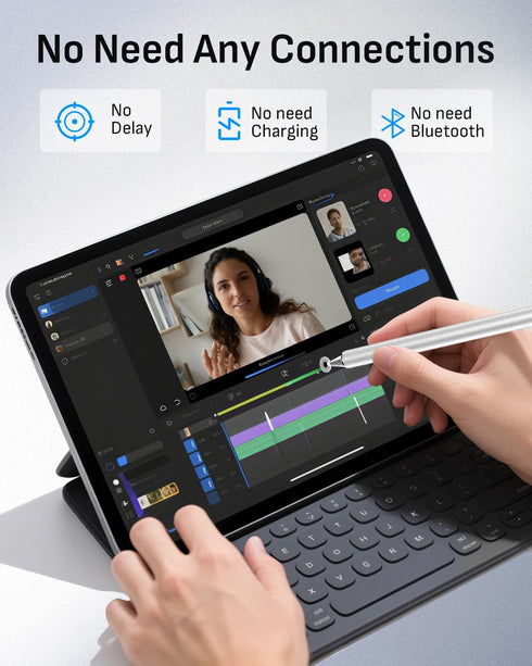 MYSTILUCK 10 4 2-in-1 Screen(5 Stylus with Rubber Nibs & Clear Tips, Stylus Pen for Touch Pcs), High Precision