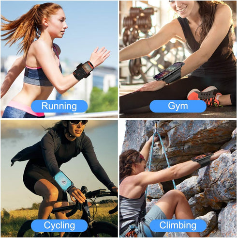VUP 360 15/14/13/Pro Max/Pro/Mini/12/11/SE 2020/Xs/XR/X/8/7/Plus, 4-6.7 Inch Wristband Phone Holder, Rotatable Forearm