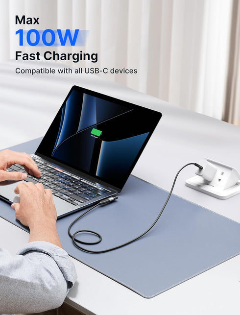 JSAUX 90 Degree USB-C Male to USB-C Female Adapter 2-Pack, 40Gbps Data Transfer PD 100W Extender for MacBook, ROG Ally,