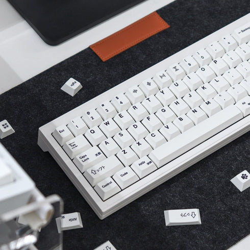 Gliging 135 Keys PBT Keycaps Cherry Profile DYE-Sub, White Theme Minimalist Style for Mechanical Keyboards