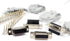 4 Sets Crimp Type DB15 Female + Plastic Hoods + Pins Set, D-Sub 15P Female Crimp Connector, Pin & Hood Kit
