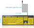 XDL-POWER Large Print Computer Keyboard,Wired USB Keyboard High Contrast Big Print Letter with Yellow Keys High