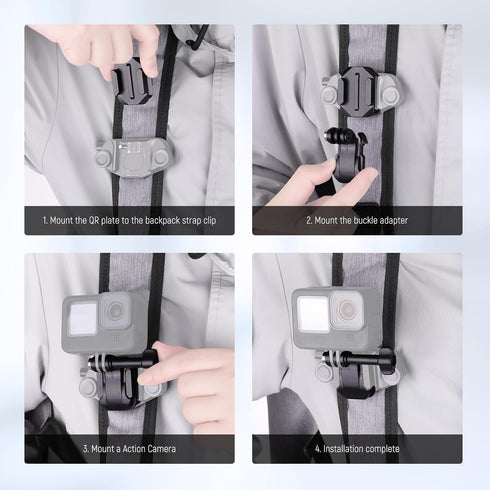 Neewer Backpack Strap Mount Adapter Kit for Peak Design Capture Clip, Quick Release Plate Compatible with Tripod
