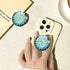 Translucent Clear Phone Grip with Expanding Kickstand, Cell Phone Collapsible Stand, Blue Daisy Flower Design for
