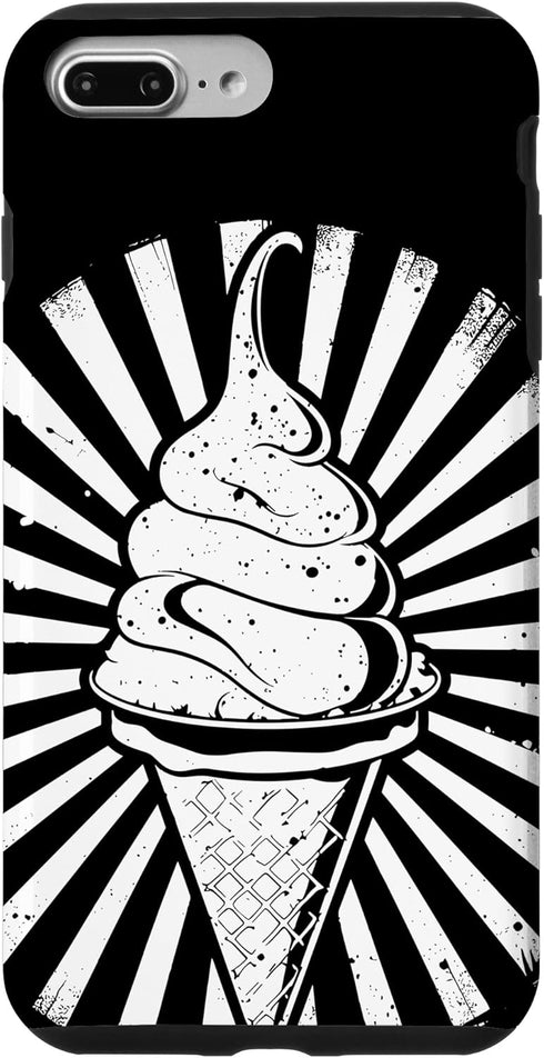 Funny Ice Cream Guy Graphic Tees and Gifts Ice Cream Cone Drawing Gelato Sorbet Case for iPhone 7 Plus/8 Plus
