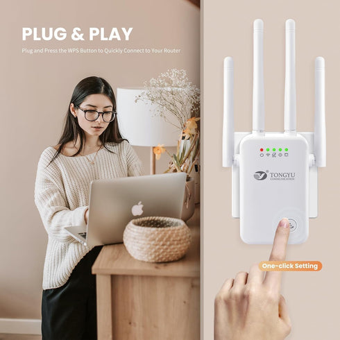 tongyu 5000 35 3-in-1 300Mbps WiFi Repeater Signal Booster for Home and Outdoor,WiFi Extender Full Coverage Range sq.ft