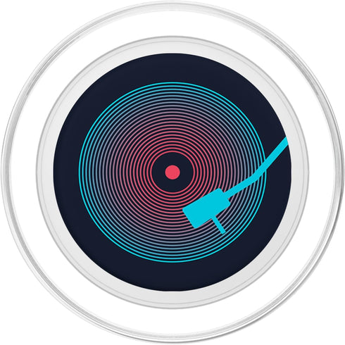 Retro Vinyl Red and Blue Record Album Music Art PopSockets PopGrip for MagSafe.