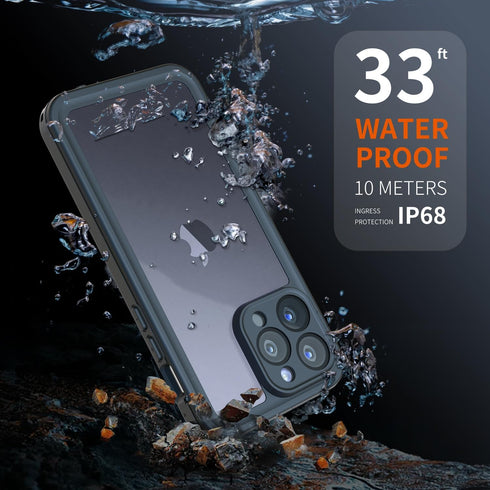 inkolelo iPhone 15 Pro Waterproof Case, Built-in Screen Full-Body Protector with Floating Strap, IP68 Waterproof Case -