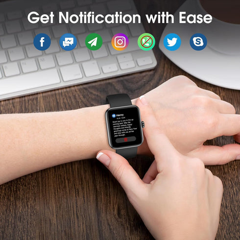 Smart Watch, Fitness Tracker, 45mm Touchscreen, Heart Rate Monitor, Blood Oxygen, Sleep Tracking, IP68 Waterproof,