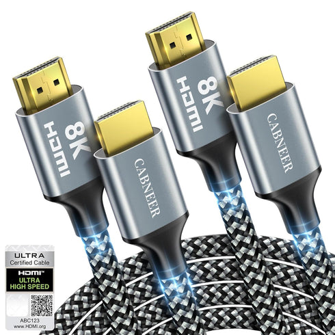 8K HDMI Cable 3 ft 2Pack, 48Gbps High Speed HDMI 2.1 Cable,