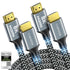 8K HDMI Cable 3 ft 2Pack, 48Gbps High Speed HDMI 2.1 Cable,