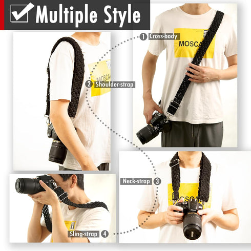 Macrame Camera Strap for DSLR, Adjustable Handwoven Universal Neck & Shoulder Strap for Photographers