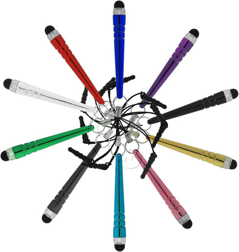 TCD 10 Colorful Long Mini Baseball Stylus Pens for Universal Capacitive Touch Screens