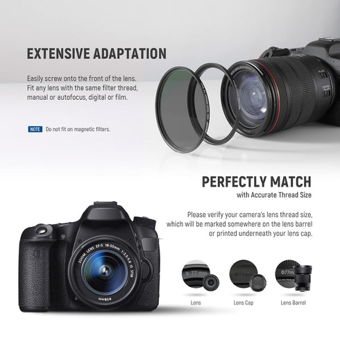 Neewer 20 Pieces Anodized Black Metal Lens Filter Adapter Ring Kit - Includes 10 Step Up & 10 Step Down Adapter Rings