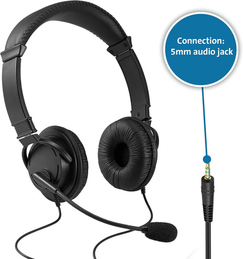 Kensington Hi-Fi Headphones with Microphone (K97603WW), Universal 3.5mm, Black