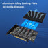 pcie4.0 x16 to m.2 m-Key nvme x 4 ssd Expansion Card with Heatsink, Supports 4 NVMe M.2 2280