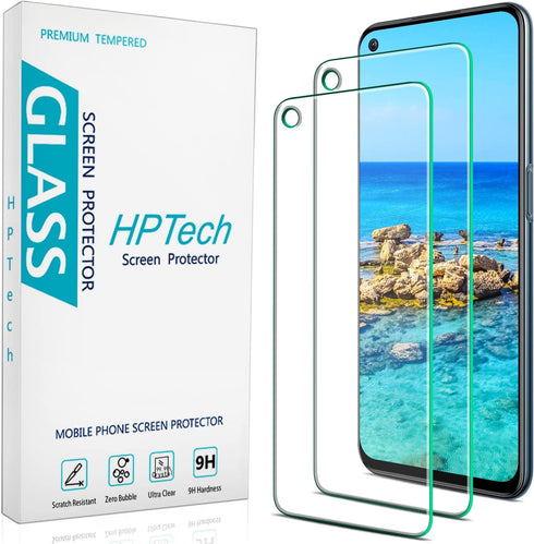 HPTech (2 Pack) OnePlus Nord N200 5G Screen Protector - Tempered Glass, 9H Hardness, Anti Scratch, Bubble Free