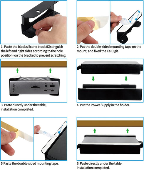 Under Desk Holder for Thunderbolt 4/3 Dock and Power Cable, Iron Storage Rack for TS4/TS3 Plus