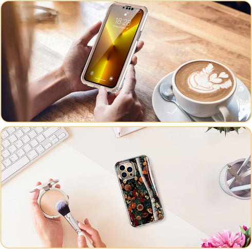 Esdot for iPhone 13 Pro Max Case with Built-in Screen Protector, Military Grade Cover with Fashion Designs for Women
