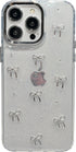 Bling Glitter 3D Bow Stars Clear Phone Case Compatible with iPhone 13 Pro (Bow)