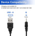 uxcell USB Replacement Charger Cable, Fast Charging Cord, DC 2mm Small Pin, 70cm, Black