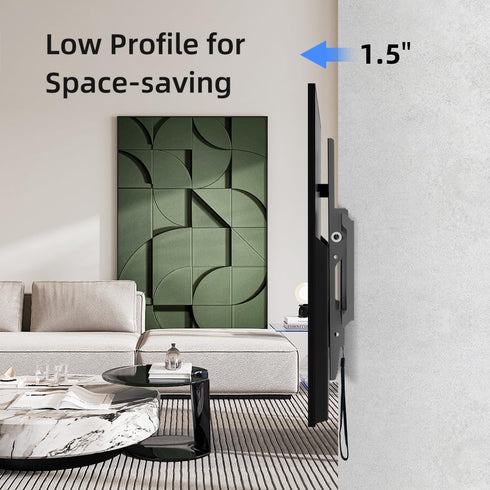 Suptek MT5082 Tilt TV Wall Mount Bracket for Most 37-82 inch TVs, Max 600x400mm VESA, 132lbs Capacity, Low Profile
