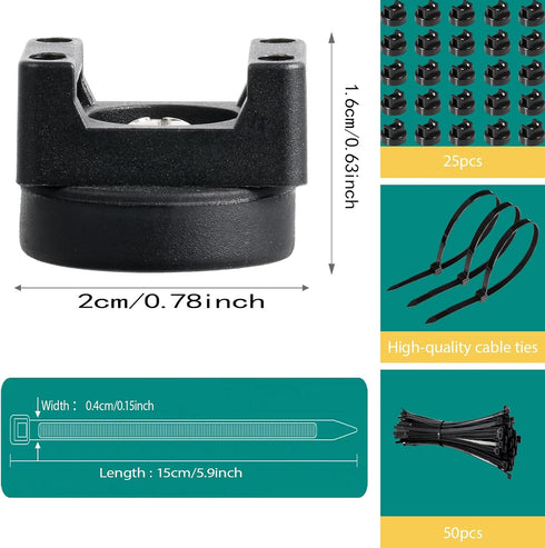 SangAncons zbab1 25LBS 22mm, 25 Magnetic Zip Tie Mount Base, Strong Magnetic Wire Holder & Cable Clips,Magnetic cable
