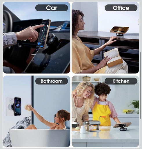 Generic 360 Aura Avenue Magnetic Vacuum Suction Mobile Phone Holder for Car & Desk | Super Strong Suction | Rotation |