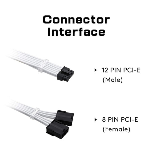 EZDIY-FAB RTX 3000 Series 12 Pin to Dual 8 Pin PCIe Sleeved Extension Cable for NVIDIA Ampere