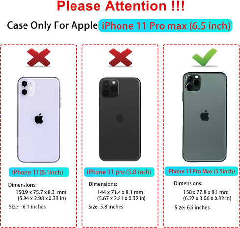SunStory iPhone 11 Pro Max Case with HD Screen Protector, Slide Camera Cover & Kickstand - Rose Gold
