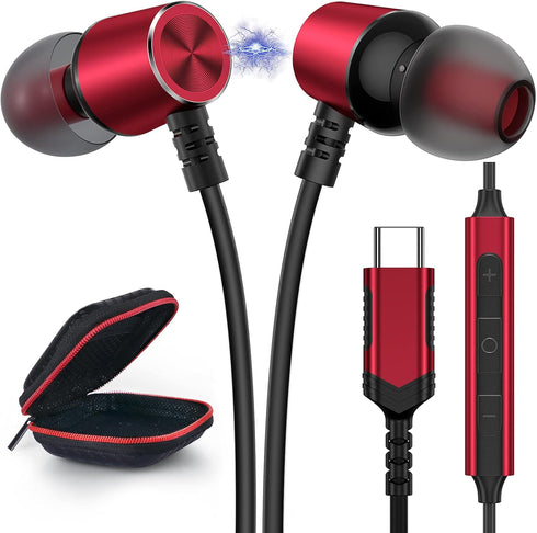 USB C Headphone Type C Earphone, Magnetic Wired Earbuds for iPhone 15 Pro Max, Samsung S24 Ultra, Galaxy S23, Pixel 8,