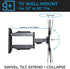 Gadgets+ 32" 55" 4K Universal TV Wall Mount - - Full-Motion TV Wall Mount for HD TVs, TVs and Smart TVs - Wall Mount TV