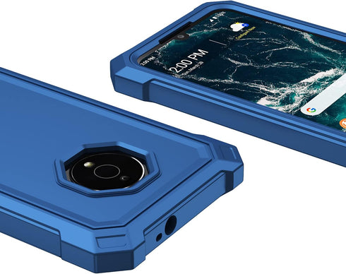 Nokia C200 Case, Blue 360 Full-Body Soft TPU Bumper with Tempered Glass Screen Protector