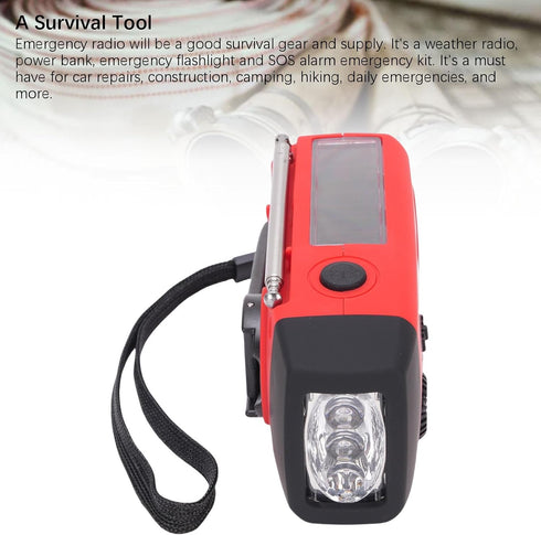 Aoaoy 3 Solar Radio Emergency Hand Crank Portable Power Bank AM/FM NOAA Weather Radio with LED Flashlight Cell Phone