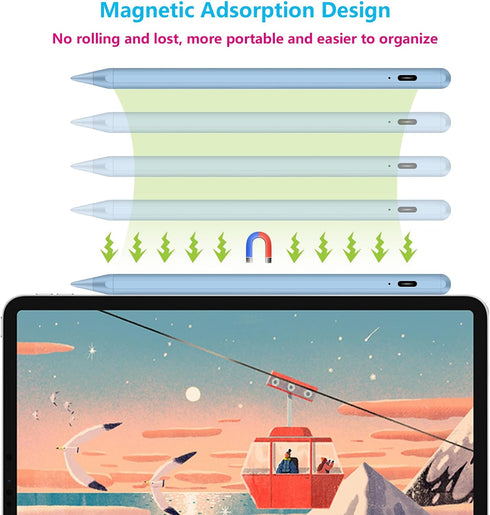 Stylus Pen for Apple iPad, Fast Charge Active Pencil with Palm Rejection, Compatible with 2018-2024 iPad Models