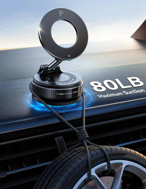 JOYROOM 360 17 16 15 14 13 12 Vacuum Magnetic Phone Holder for Car, Strongest Suction Cup Phone Mount, Adjustable