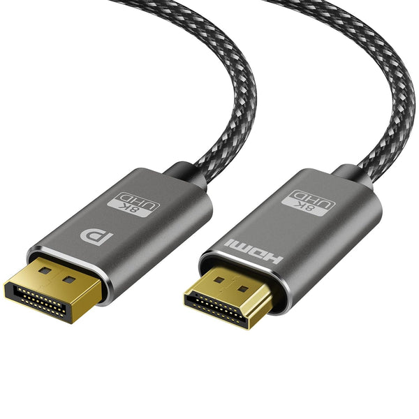 TagBreet 8K DisplayPort to HDMI Cable 6 ft, 8K@60Hz, 4K@240Hz, 2K@240HZ Nylon Braided,