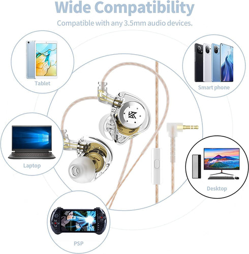 KZ EDX PRO Wired Earbuds Headphones, 10mm Dual Magnetic Dynamic Driver, HiFi Deep Bass, Detachable Cable, Cyan